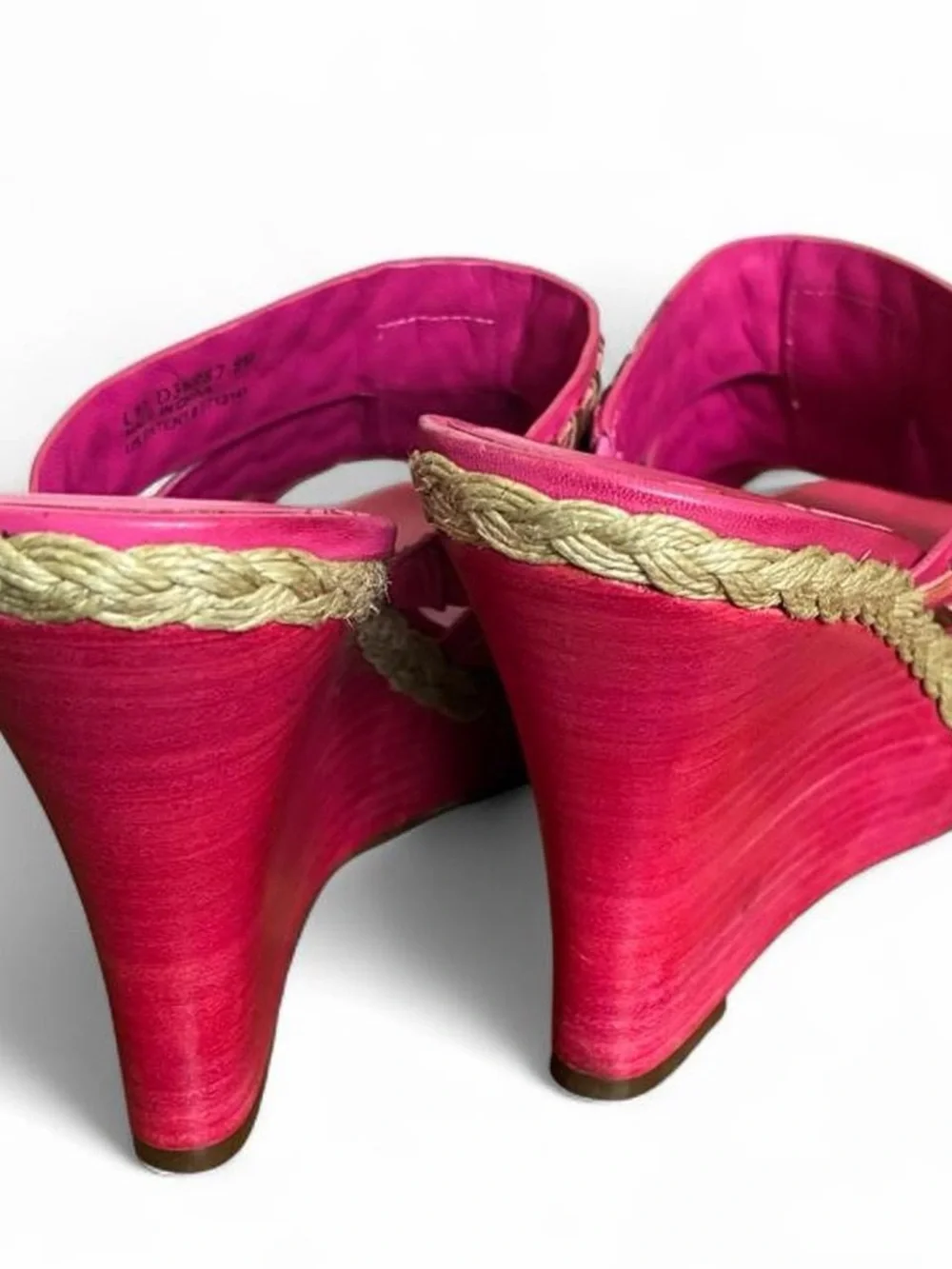Women’s Hot Pink Woven Wedge Sandals